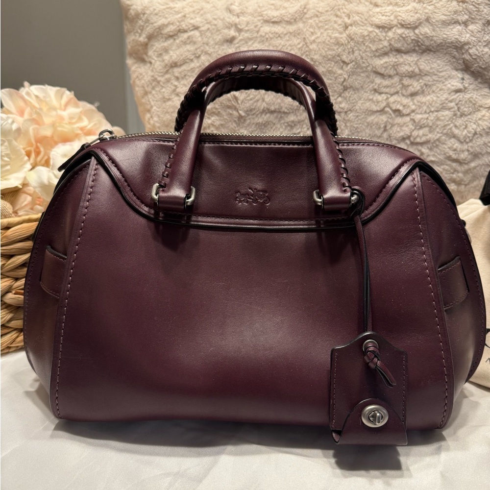COACH Ace Oxblood Leather Shoulder Satchel